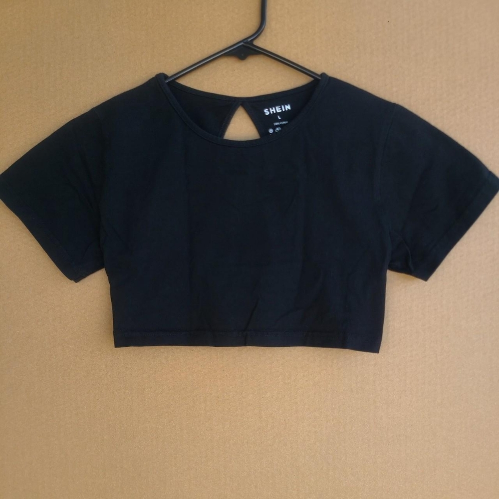 Black Cut Out Crop Top